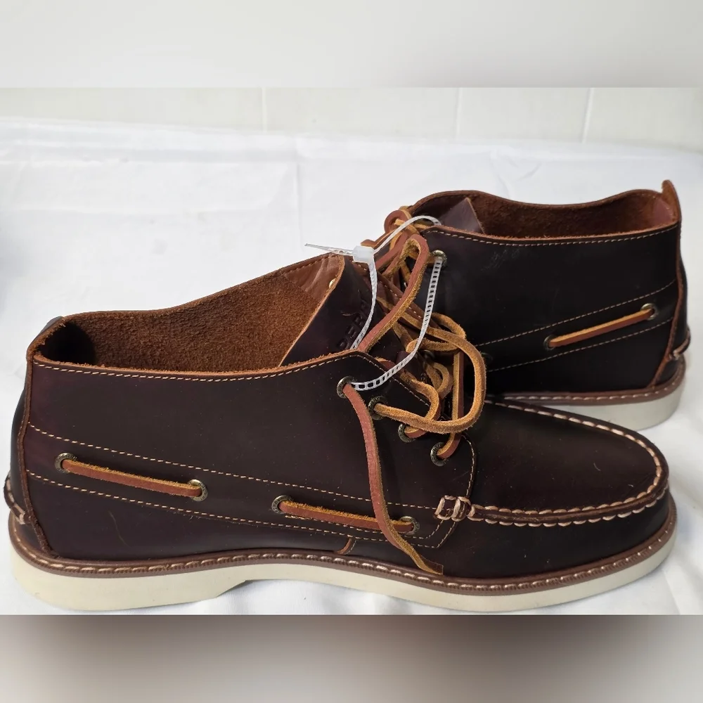 Sperry Authentic Original Chukka Boots Mens Size 11 Dark Beige Leather New